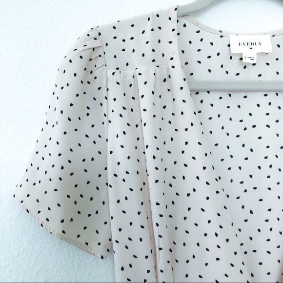 Everly Midi Polka Dot Short Sleeve Wrap Dress - Picture 6 of 11